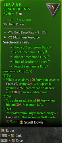 Set charm furia sescheron - charm,
