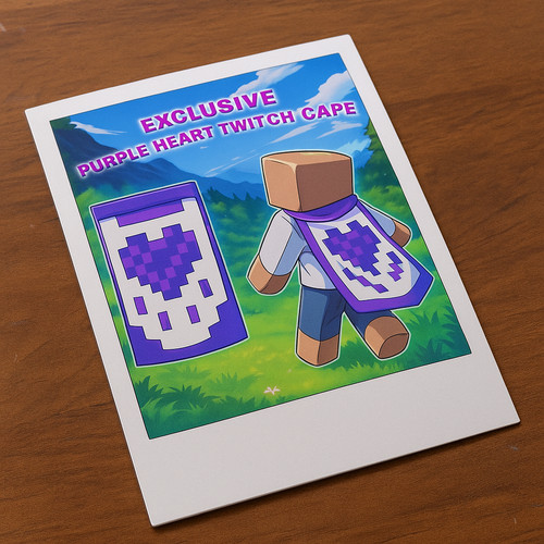 Minecraft purple heart cape - -,