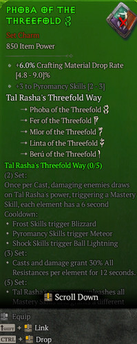 Set charm tal rasha - set, triplice