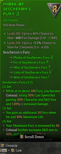 Set charm furia - furia, sescheron